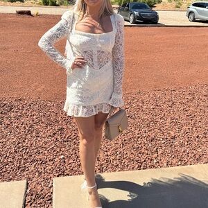 For Love And Lemons Cream Lace Dress